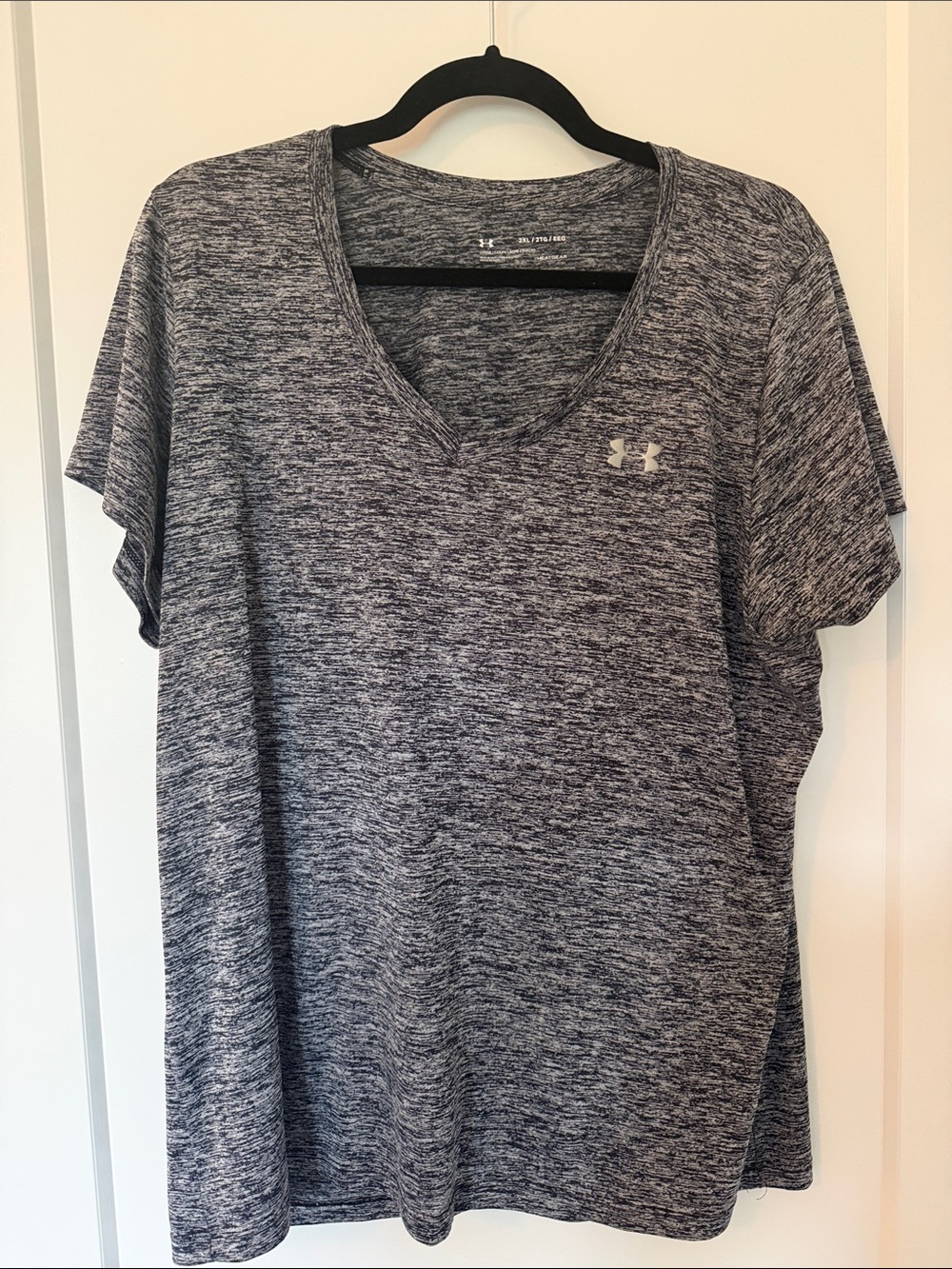 Under Armour Heathered Charcoal Grey V-Neck Performance Tee